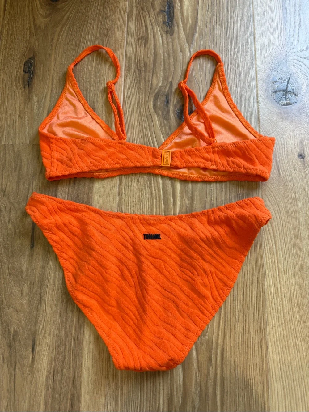 triangl swimwear Orange Textured Two-Piece Bikini Set